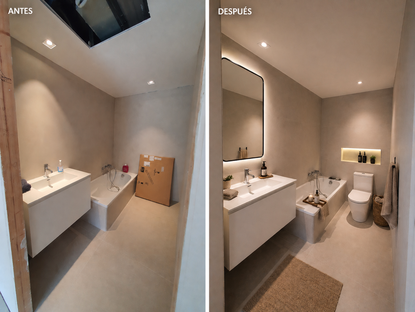 Reforma de salón antes/después